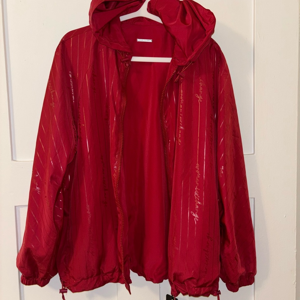 Armani Exchange Reversible Red Hooded Jacket